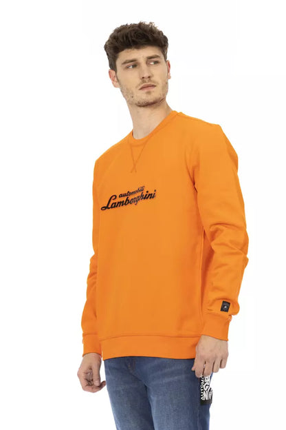 Suéter de algodón naranja para hombre