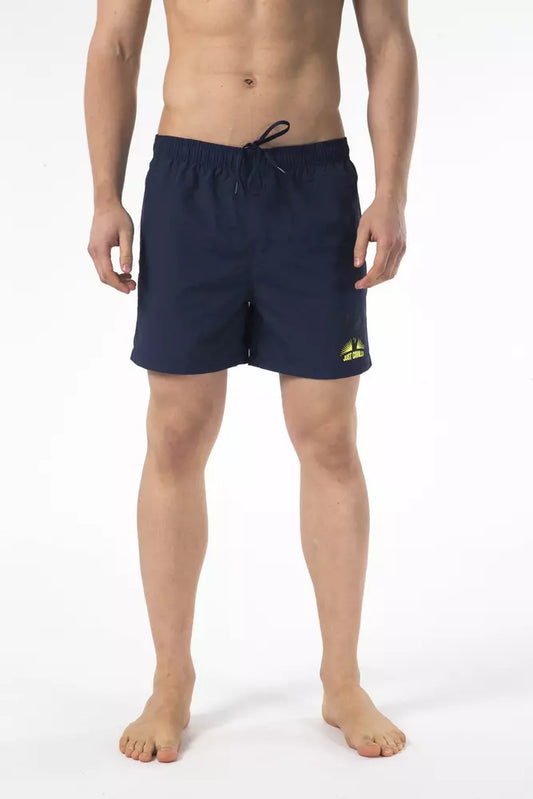 Bañador de nailon azul para hombre