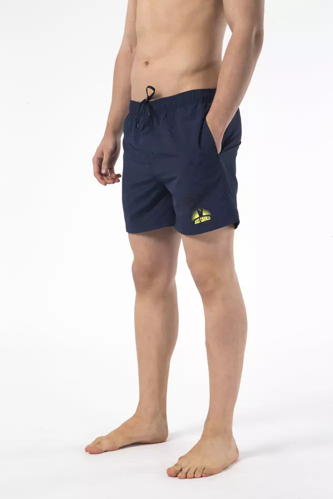 Bañador de nailon azul para hombre