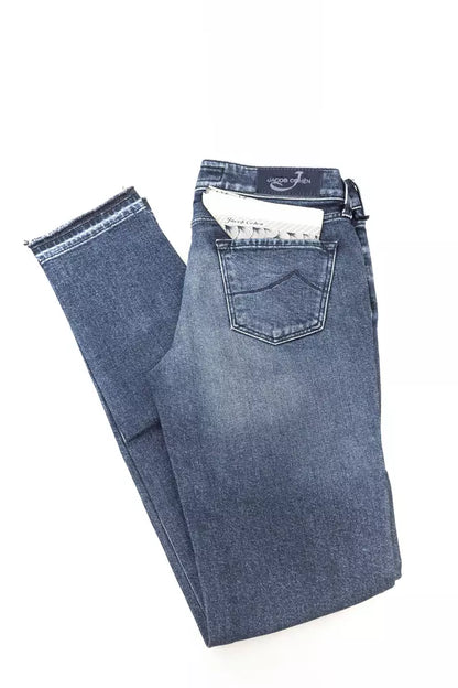Vaqueros de algodón azul para mujer