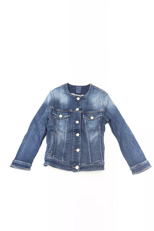 Chaqueta de algodón azul para mujer