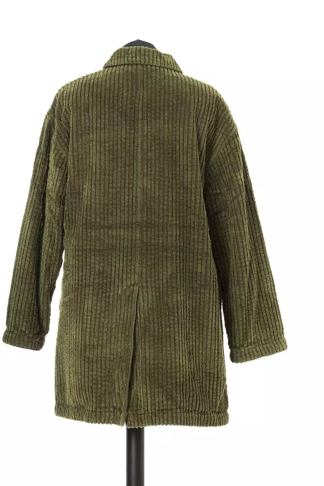 Chaqueta de algodón verde para mujer