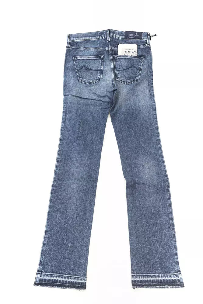 Vaqueros de algodón azul para mujer