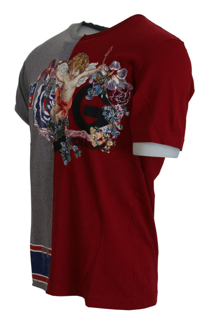Camiseta de cuello redondo con ángeles florales