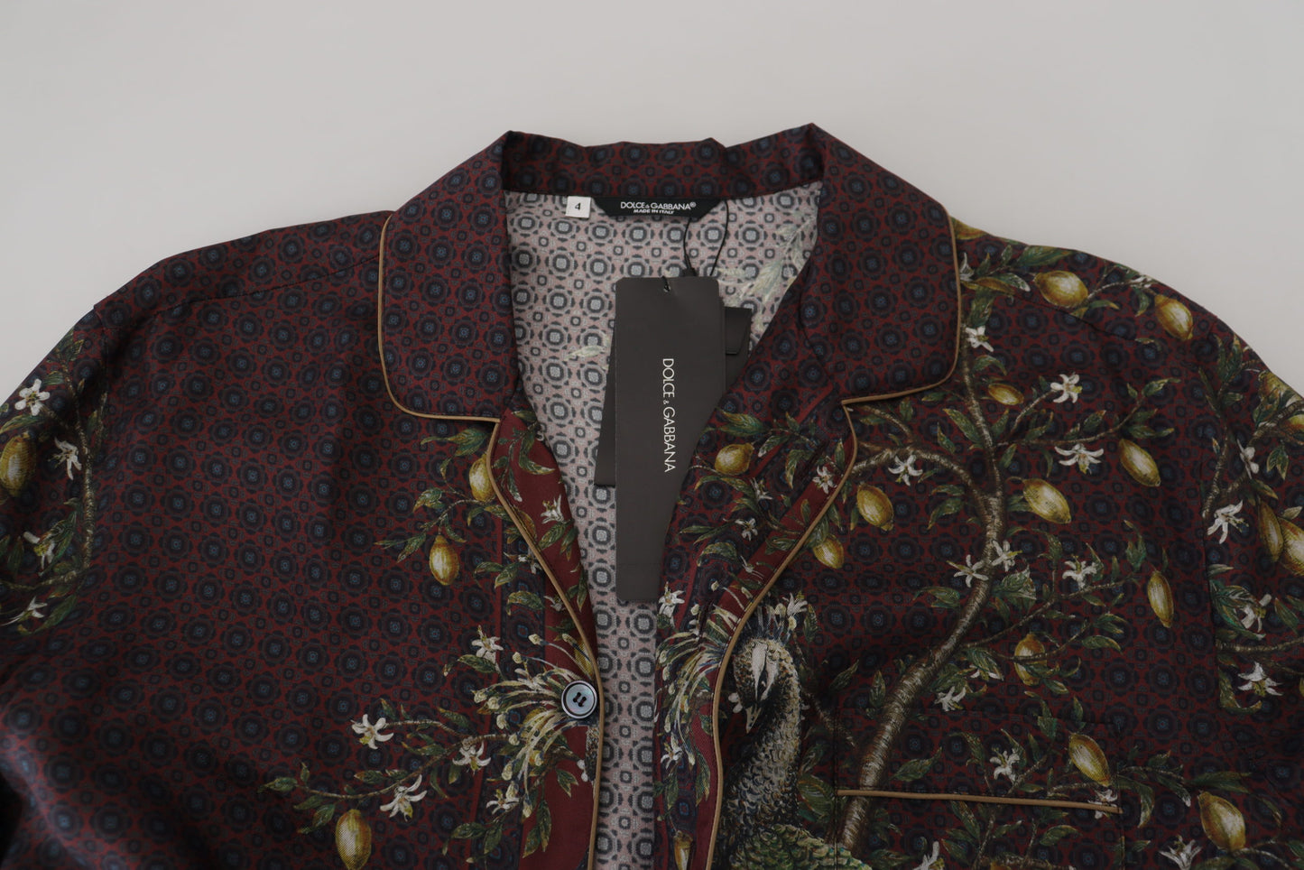 Camisa de pijama elegante de satén de seda para hombre