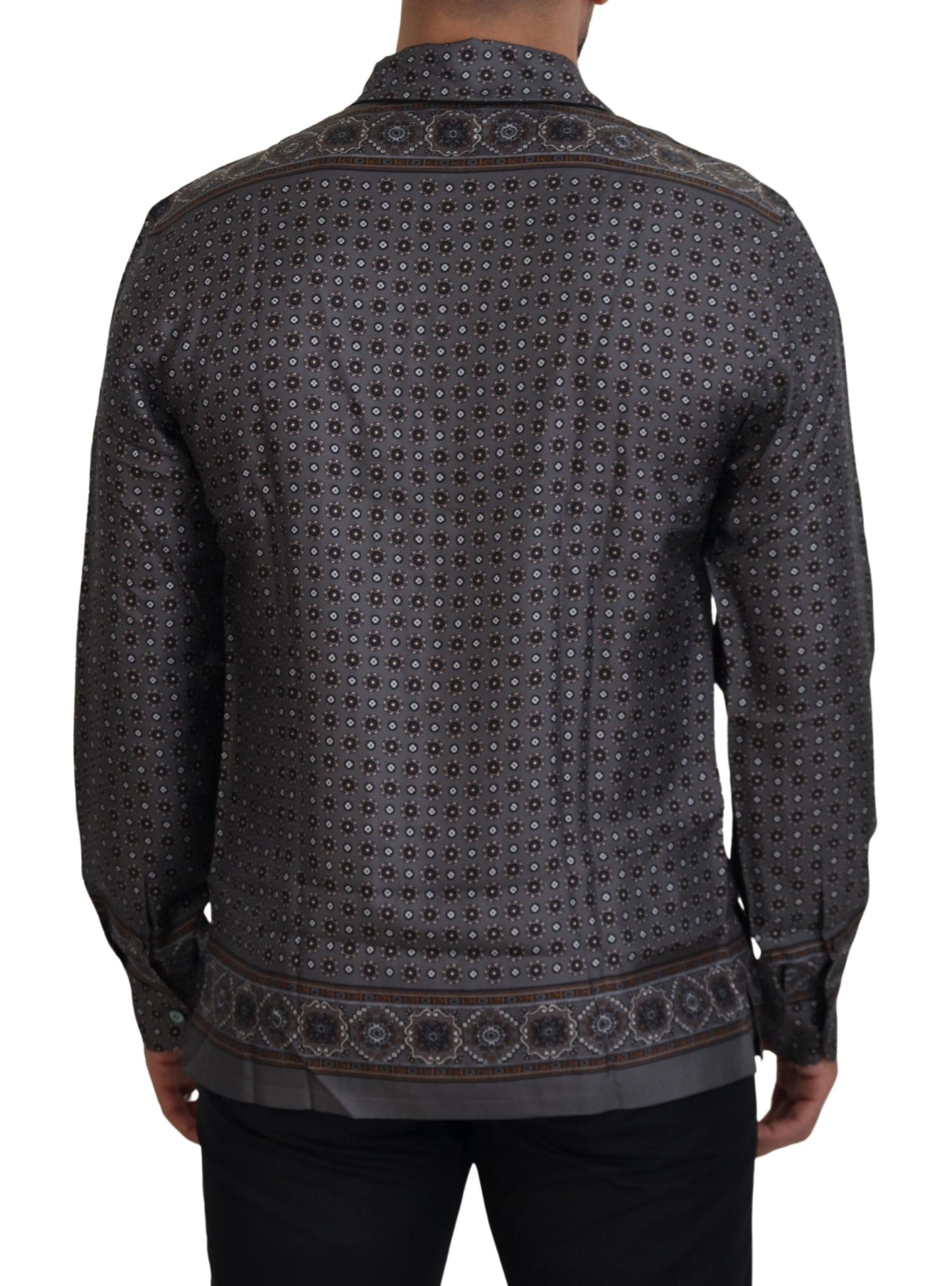 Camisa elegante barroca de satén de seda