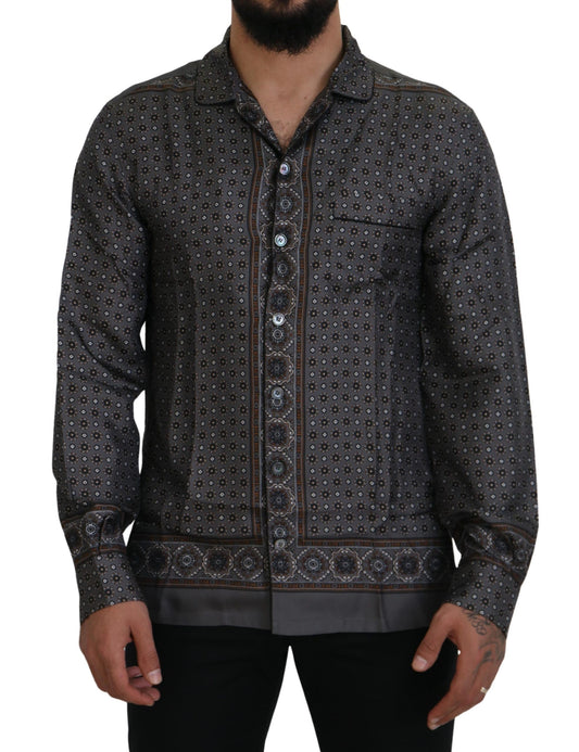 Camisa elegante barroca de satén de seda