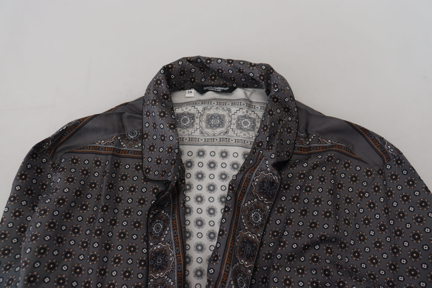 Camisa elegante barroca de satén de seda