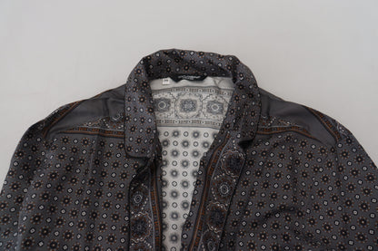 Camisa elegante barroca de satén de seda