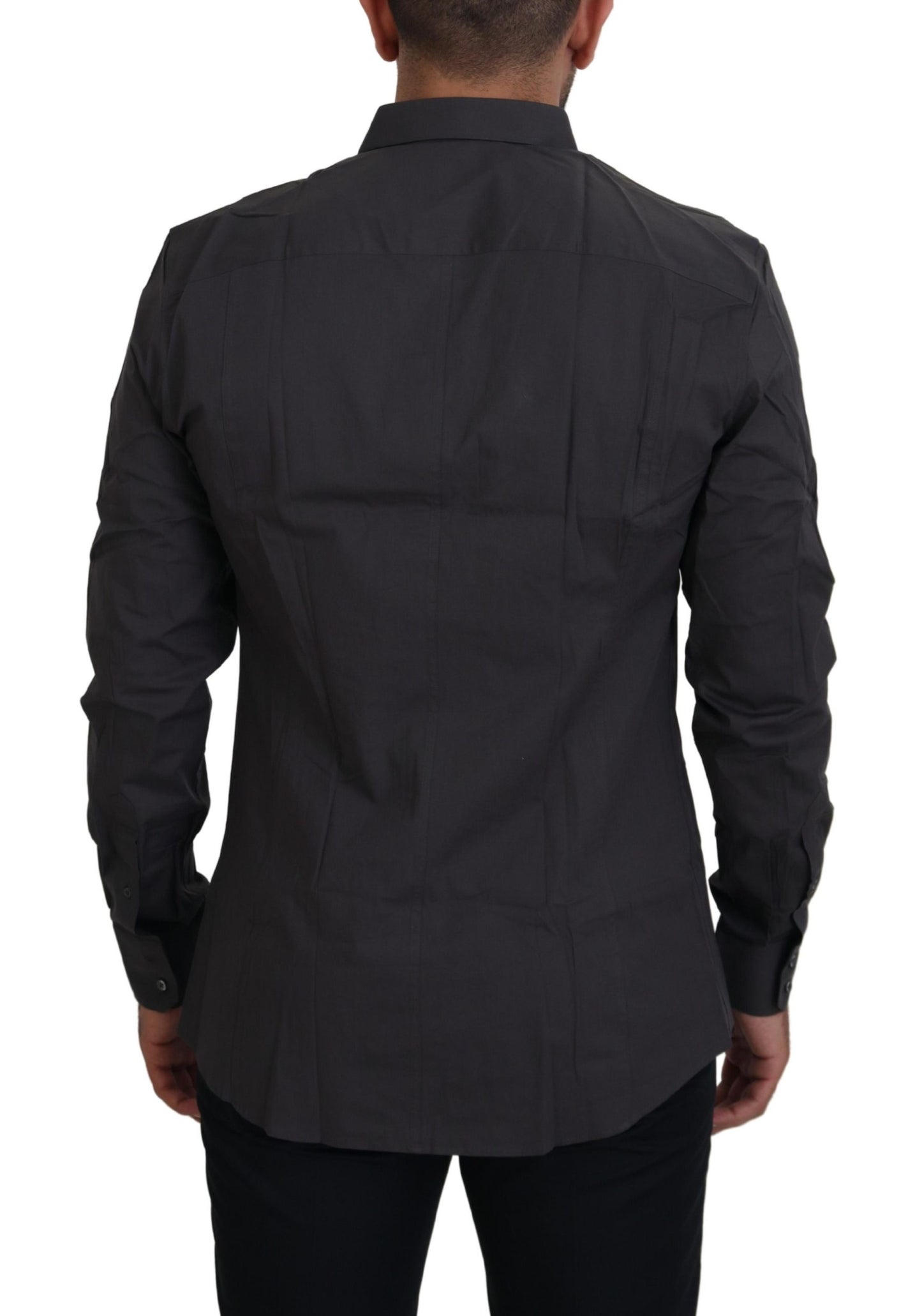 Camisa de vestir elegante Sicilia gris de corte entallado