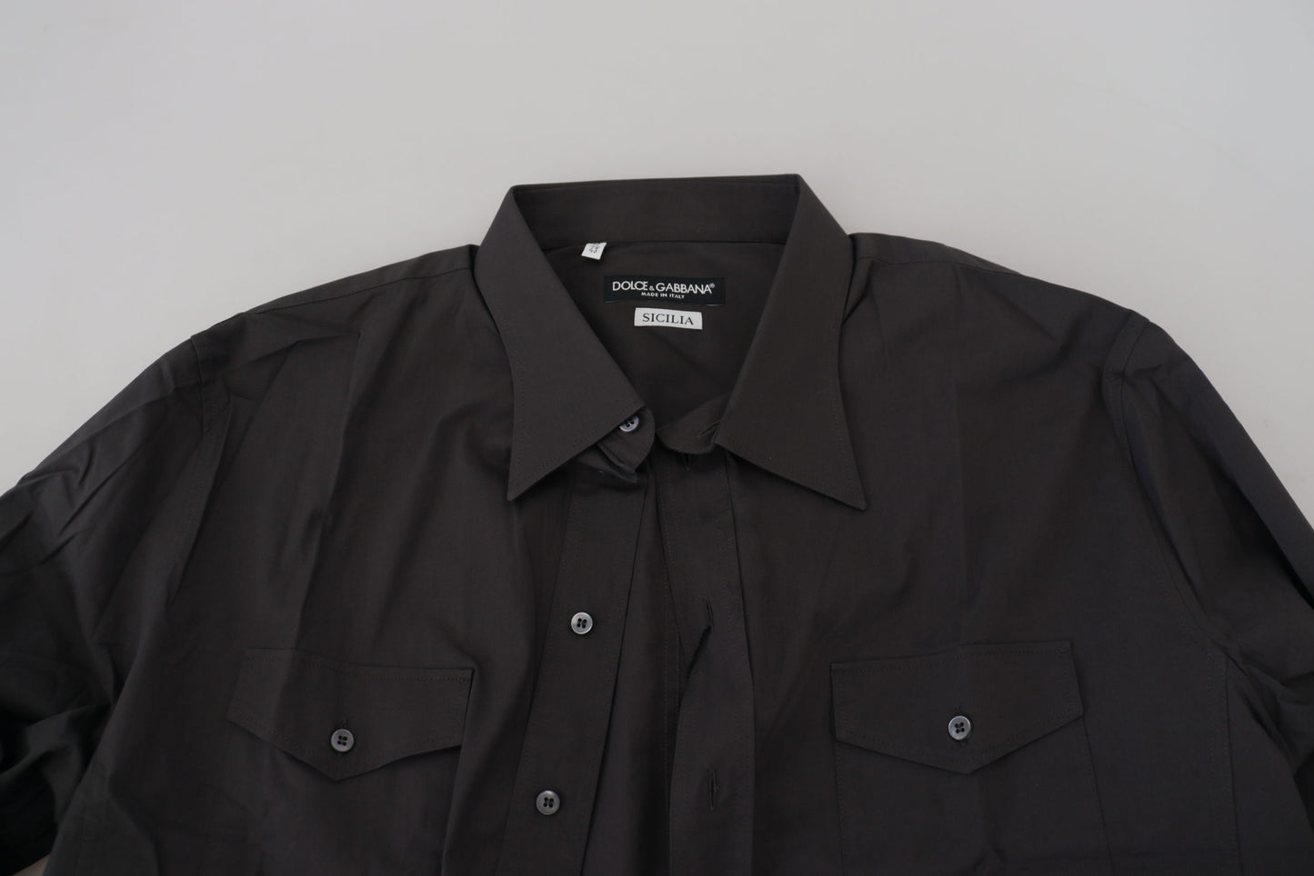 Camisa de vestir elegante Sicilia gris de corte entallado
