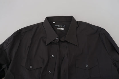 Camisa de vestir elegante Sicilia gris de corte entallado