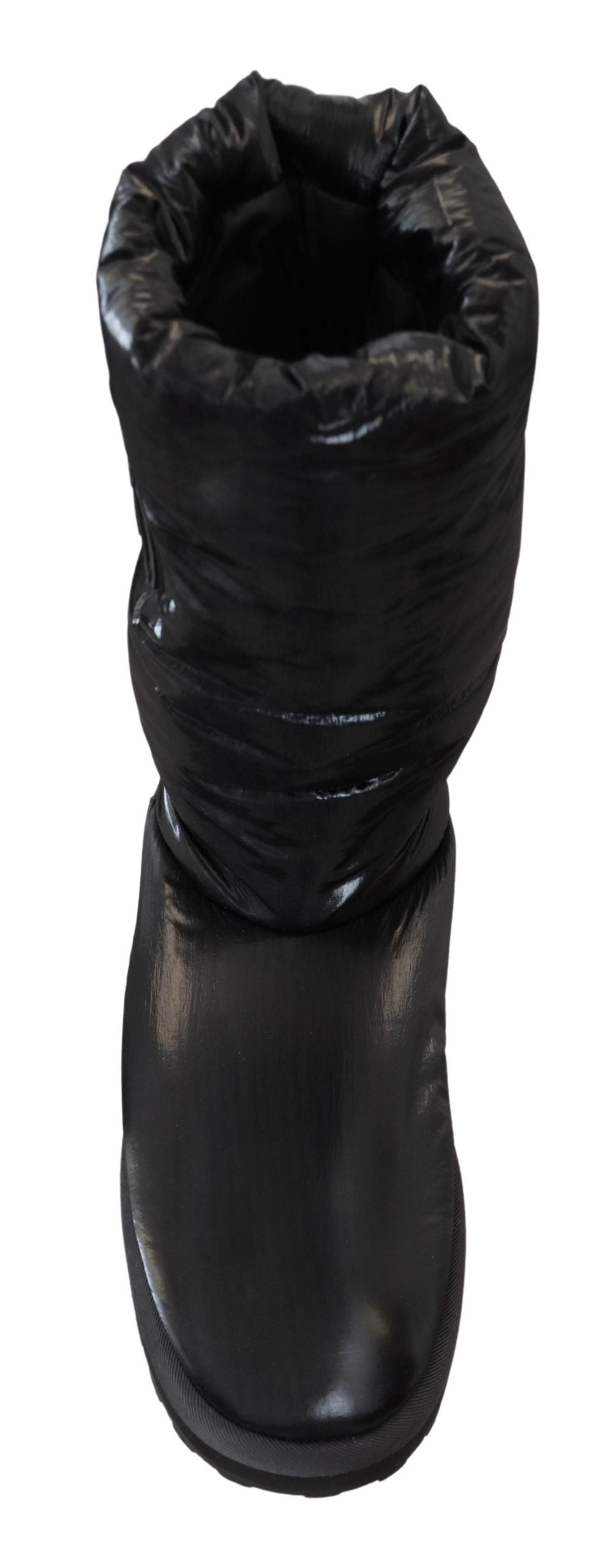Elegantes botas de media caña en poliéster negro