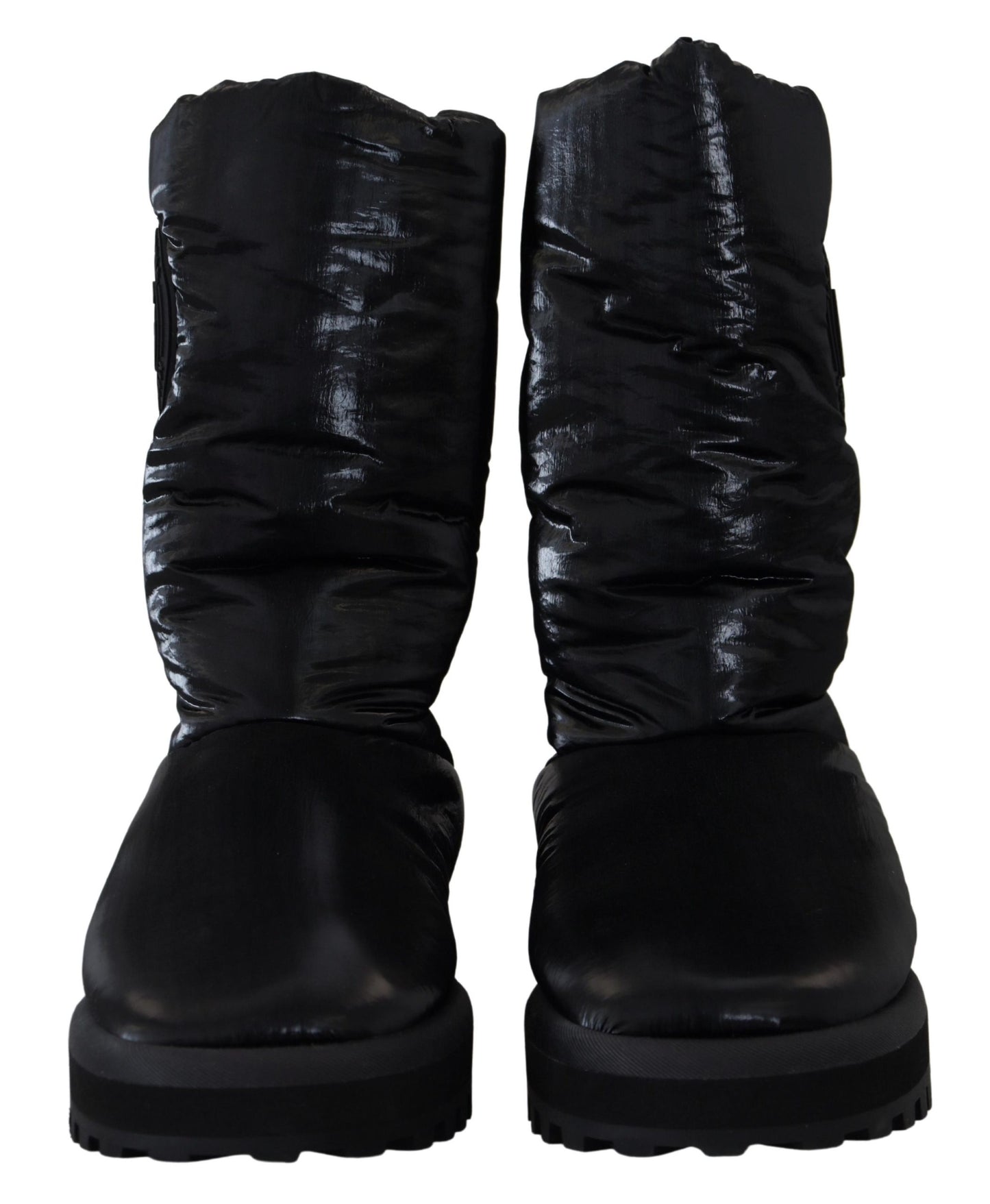 Elegantes botas de media caña en poliéster negro