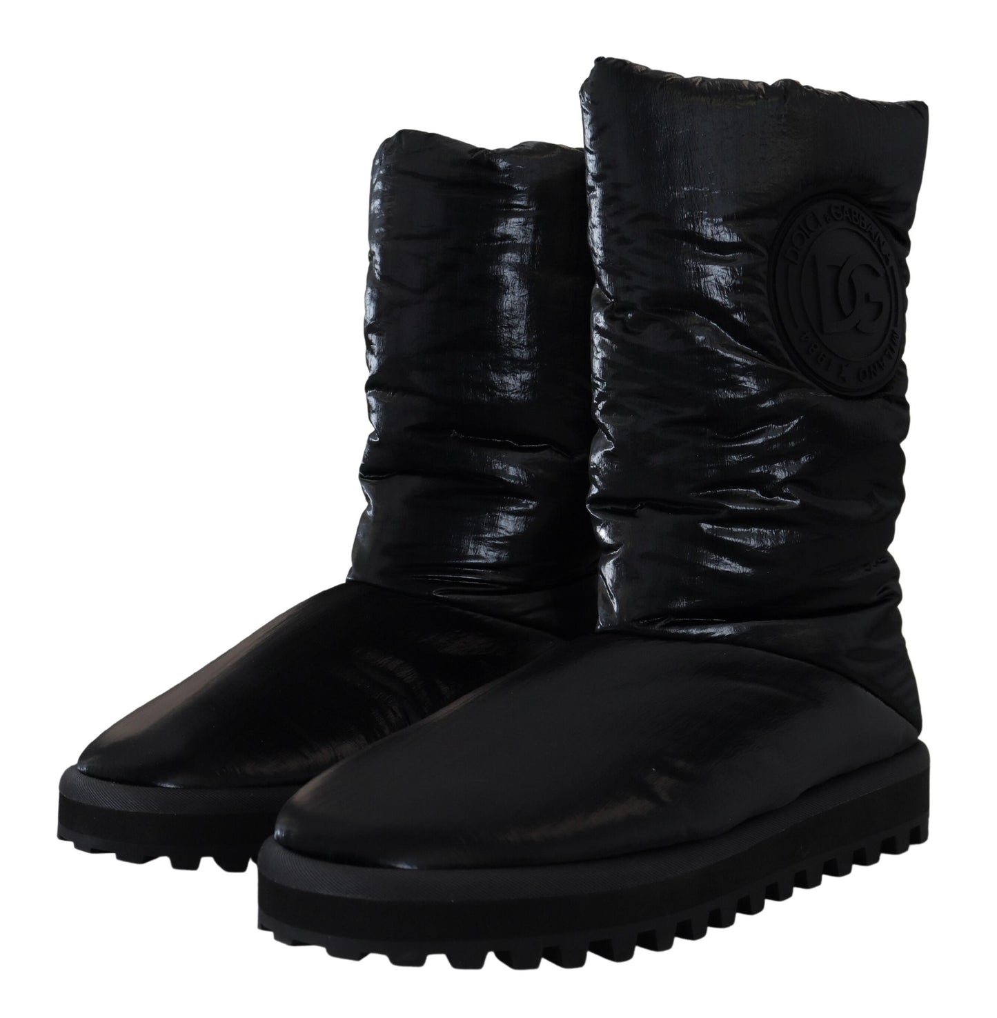 Elegantes botas de media caña en poliéster negro