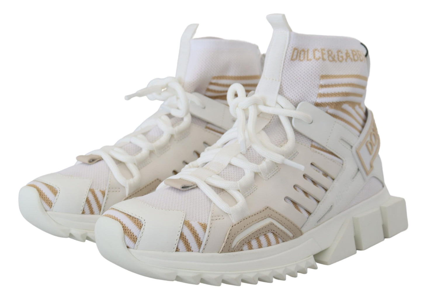 Elegantes zapatillas SORRENTO en blanco y beige