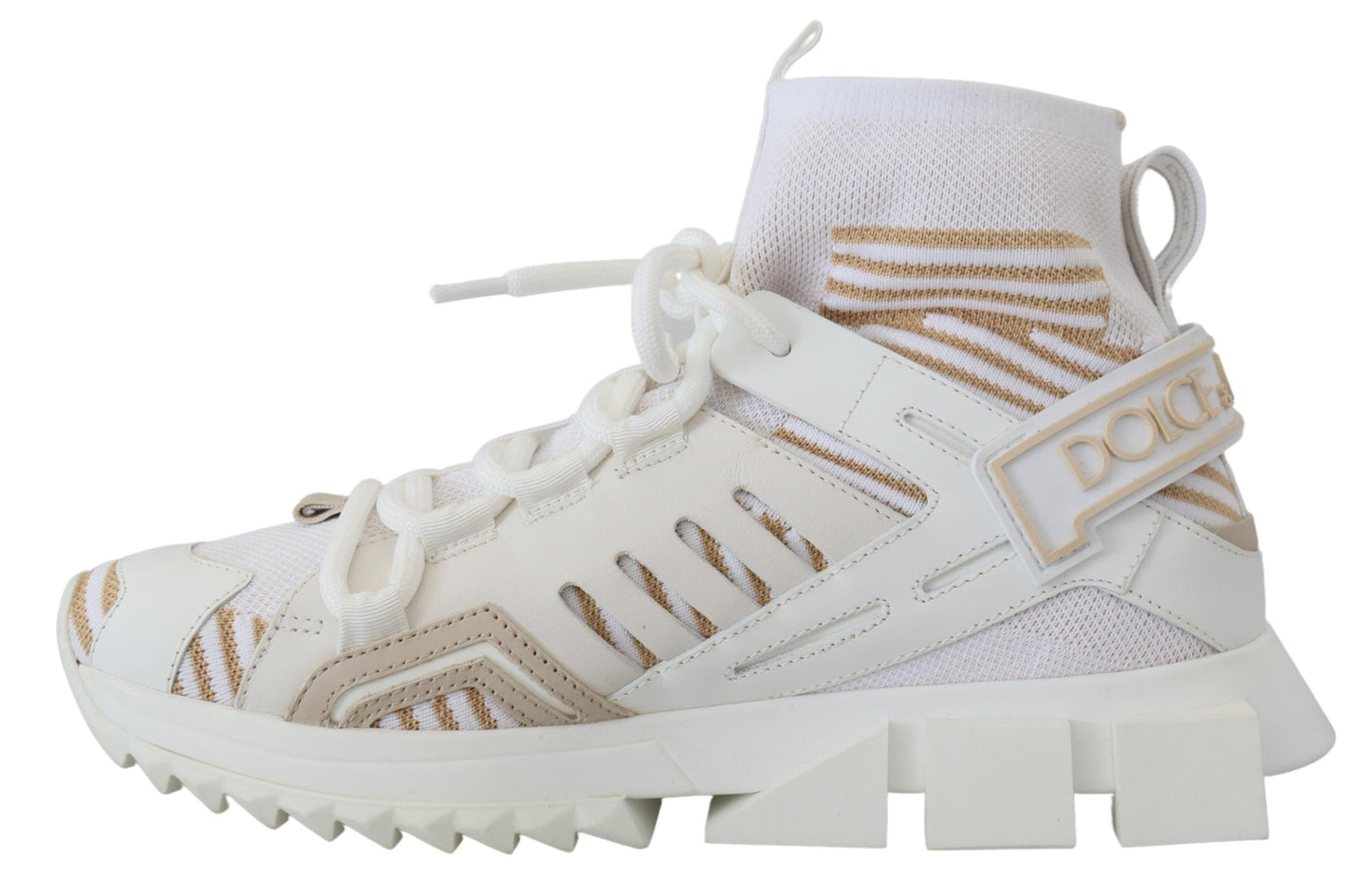Elegantes zapatillas SORRENTO en blanco y beige
