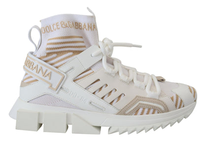 Elegantes zapatillas SORRENTO en blanco y beige