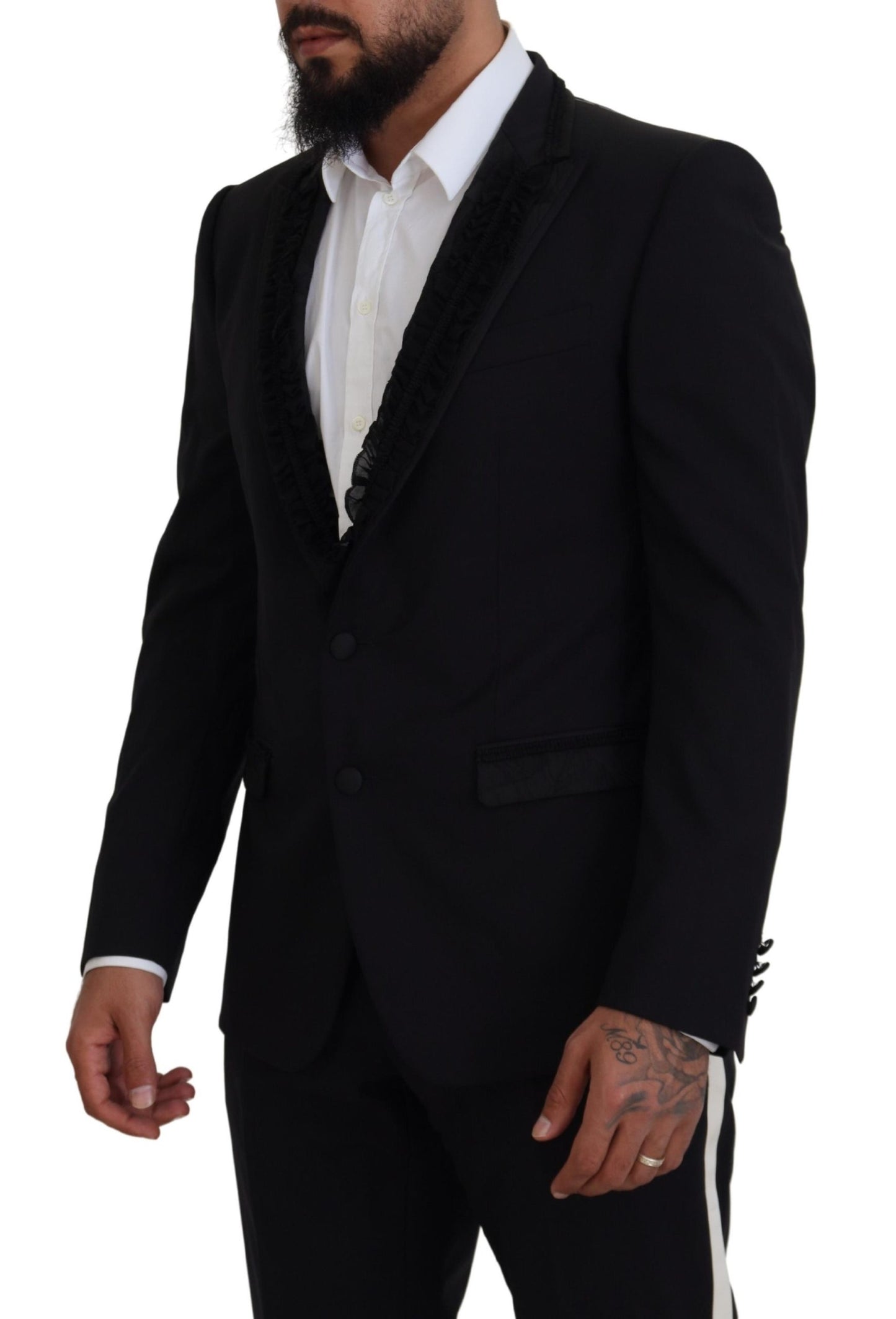 Elegante blazer de noche con forro de seda negra