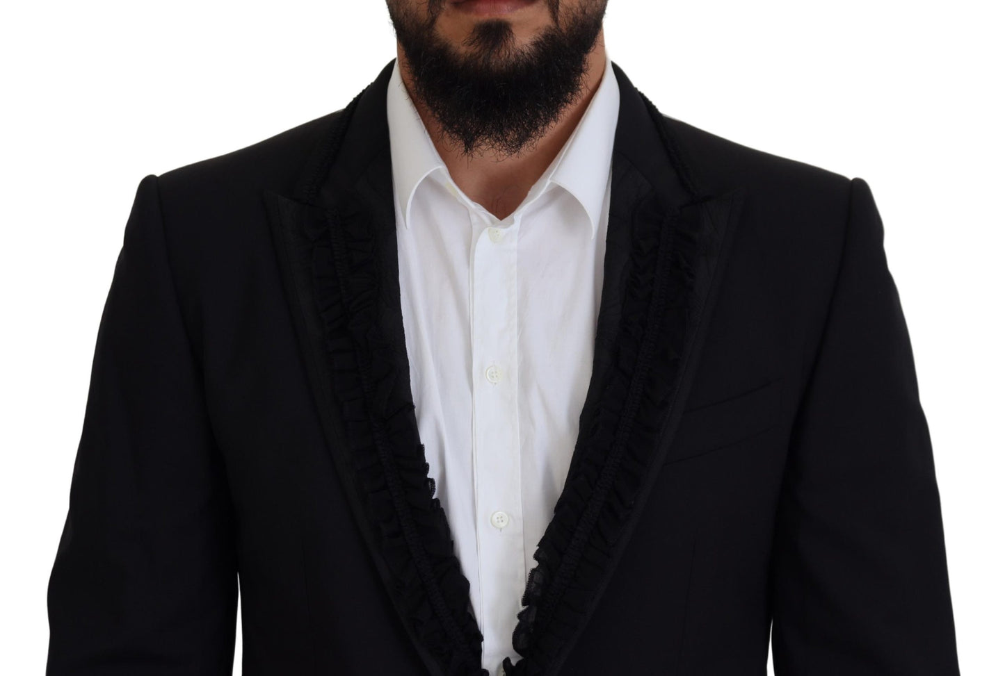 Elegante blazer de noche con forro de seda negra