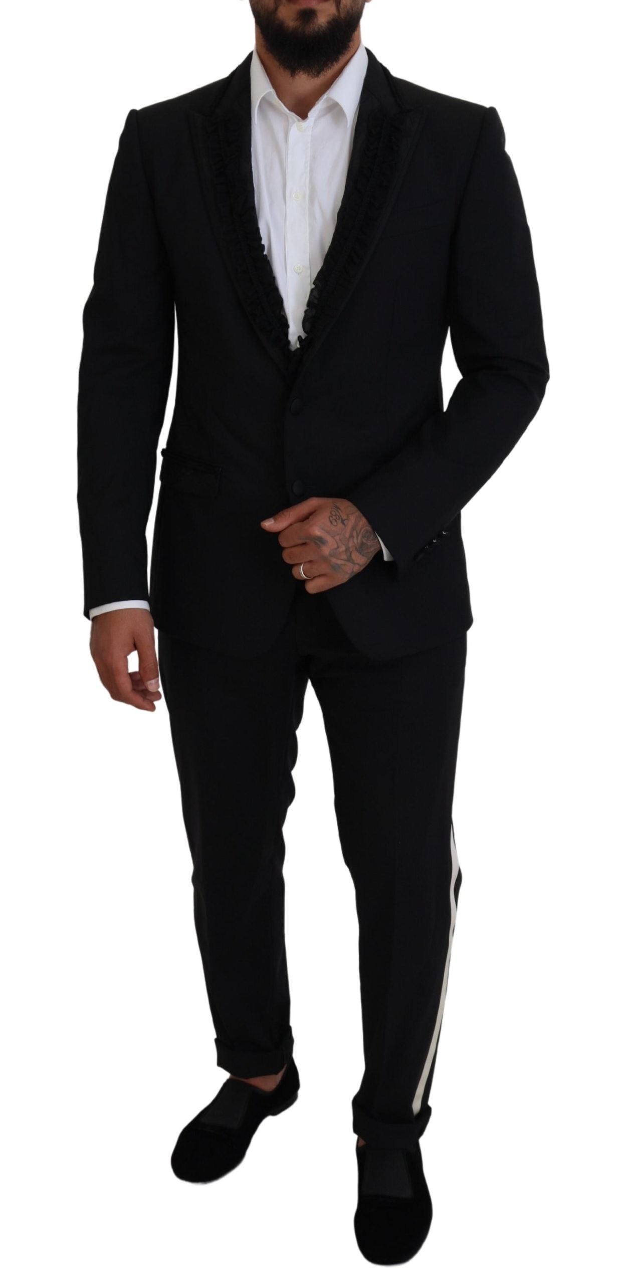 Elegante blazer de noche con forro de seda negra