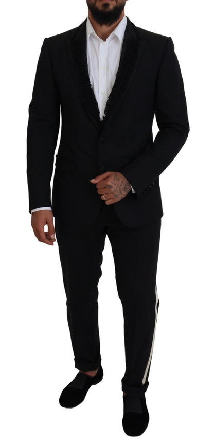Elegante blazer de noche con forro de seda negra