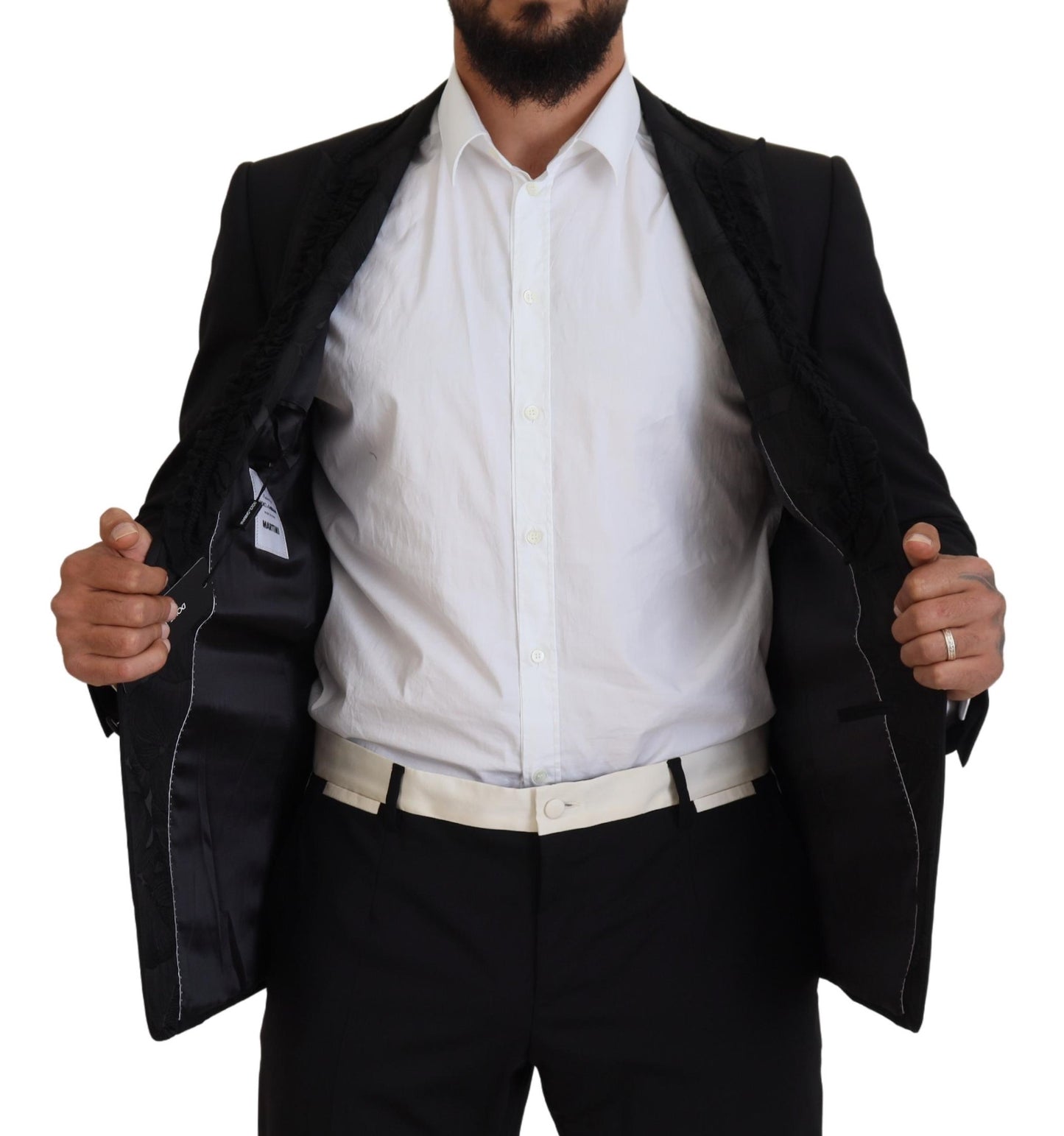Elegante blazer de noche con forro de seda negra