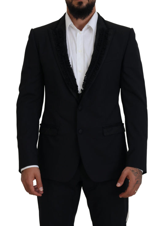 Elegante blazer de noche con forro de seda negra