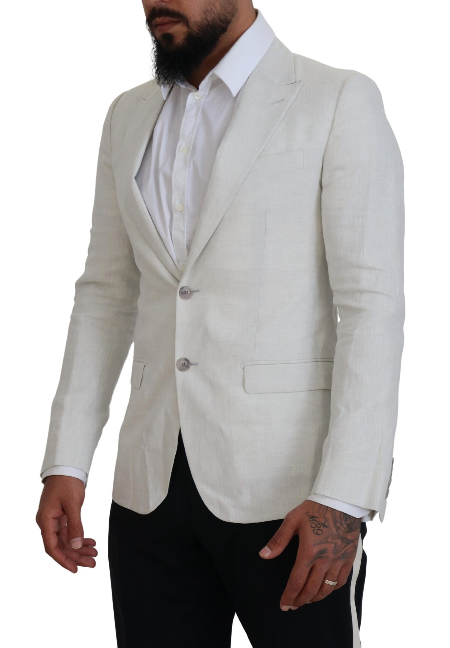 Elegante blazer Sicilia blanco de botonadura sencilla