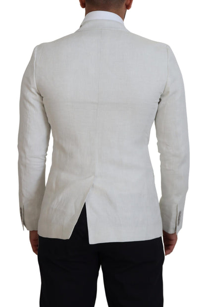 Elegante blazer Sicilia blanco de botonadura sencilla