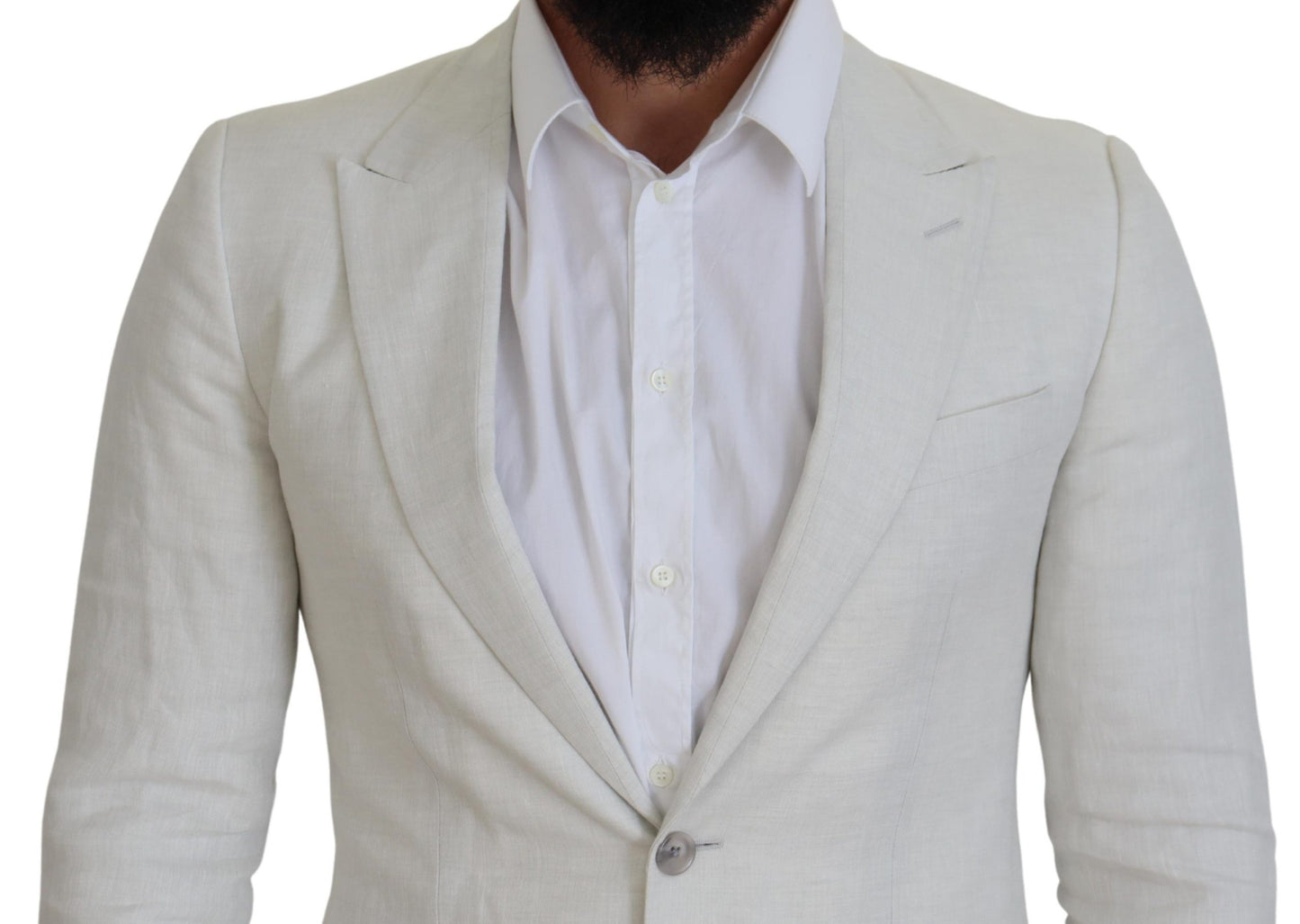 Elegante blazer Sicilia blanco de botonadura sencilla