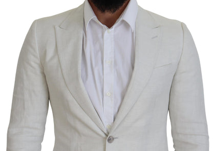 Elegante blazer Sicilia blanco de botonadura sencilla