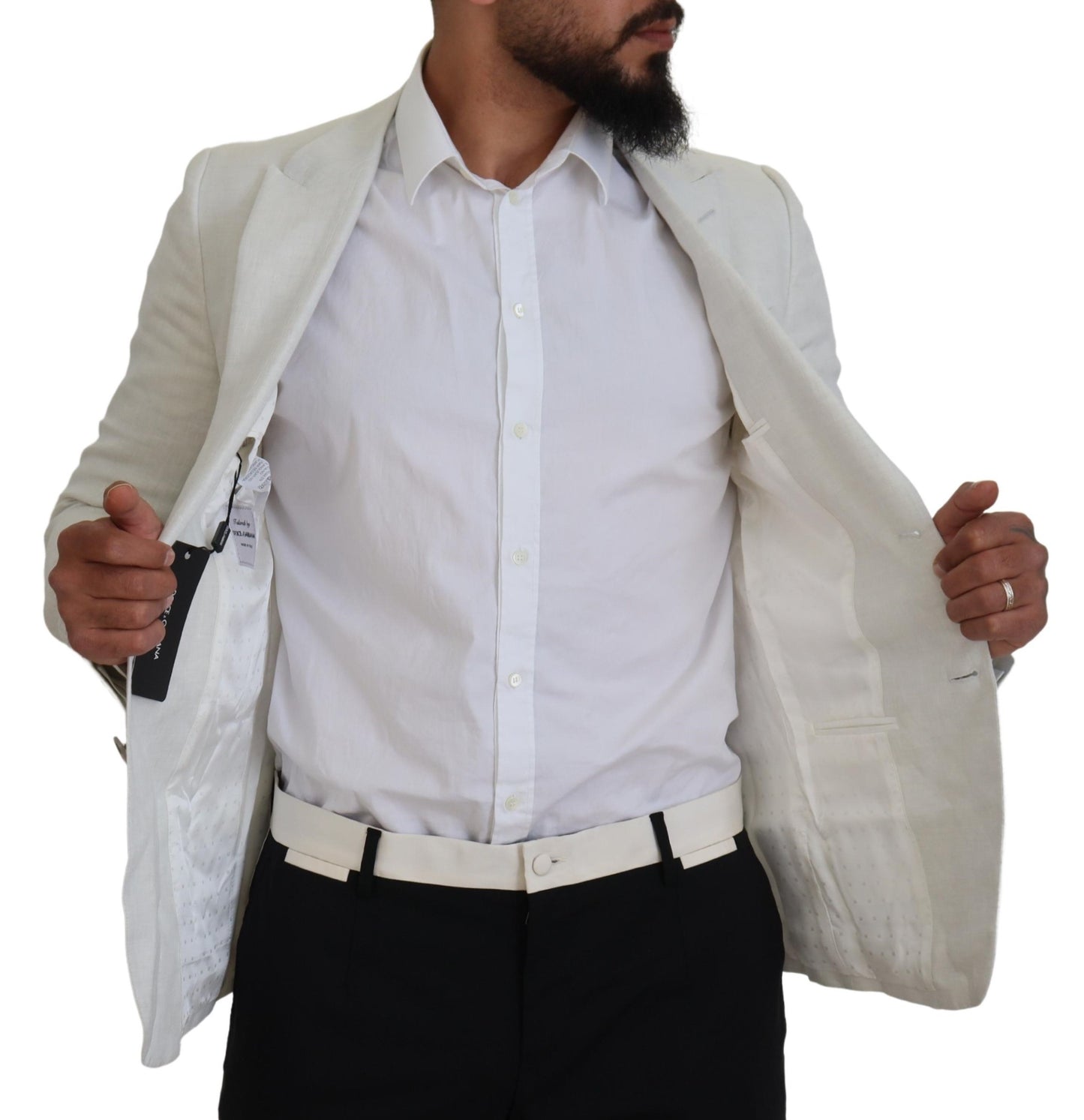 Elegante blazer Sicilia blanco de botonadura sencilla