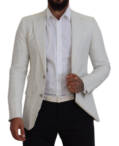 Elegante blazer Sicilia blanco de botonadura sencilla