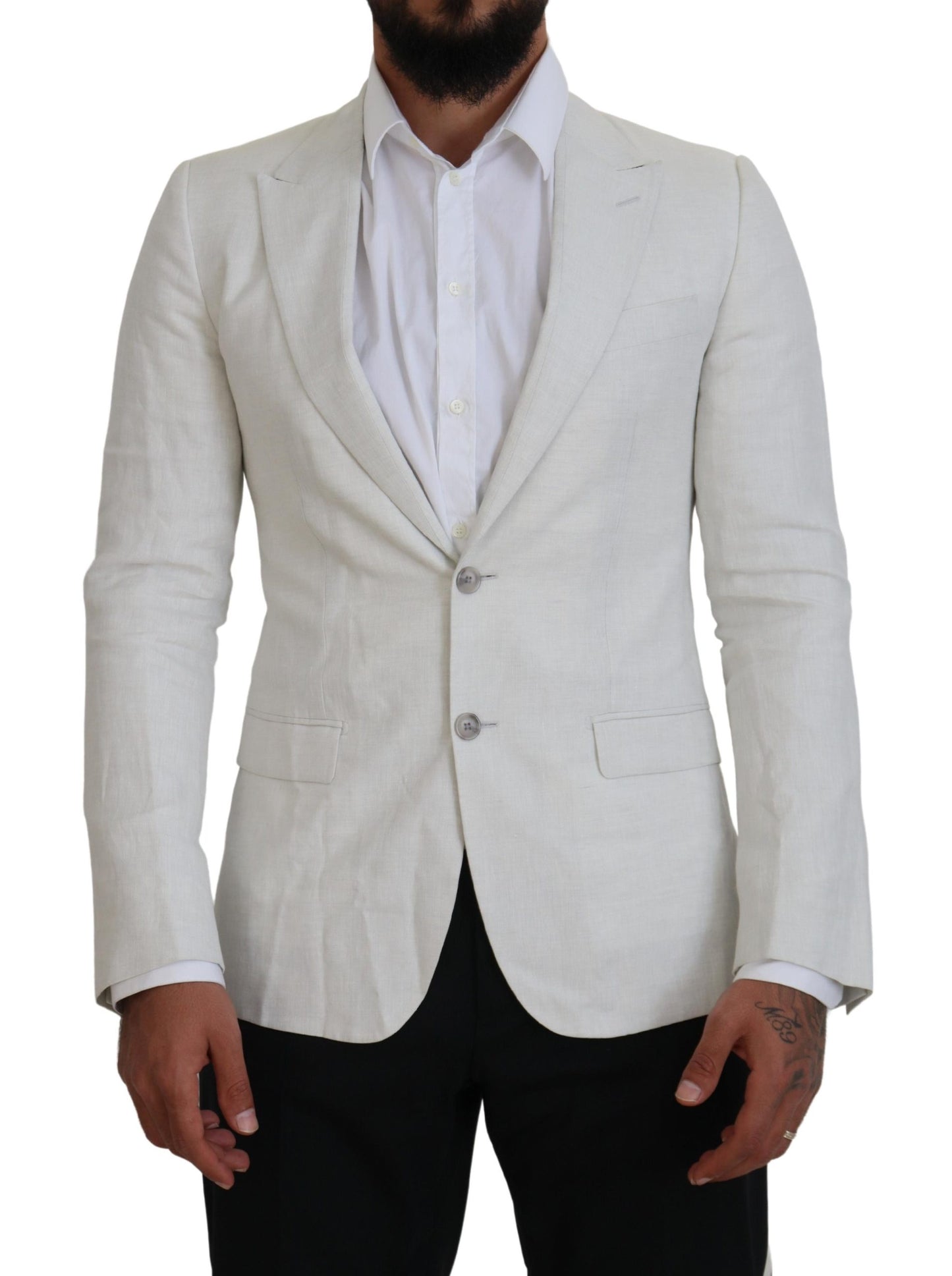 Elegante blazer Sicilia blanco de botonadura sencilla