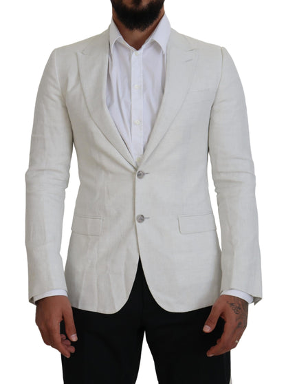 Elegante blazer Sicilia blanco de botonadura sencilla