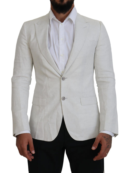 Elegante blazer Sicilia blanco de botonadura sencilla