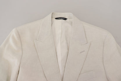 Elegante blazer Sicilia blanco de botonadura sencilla