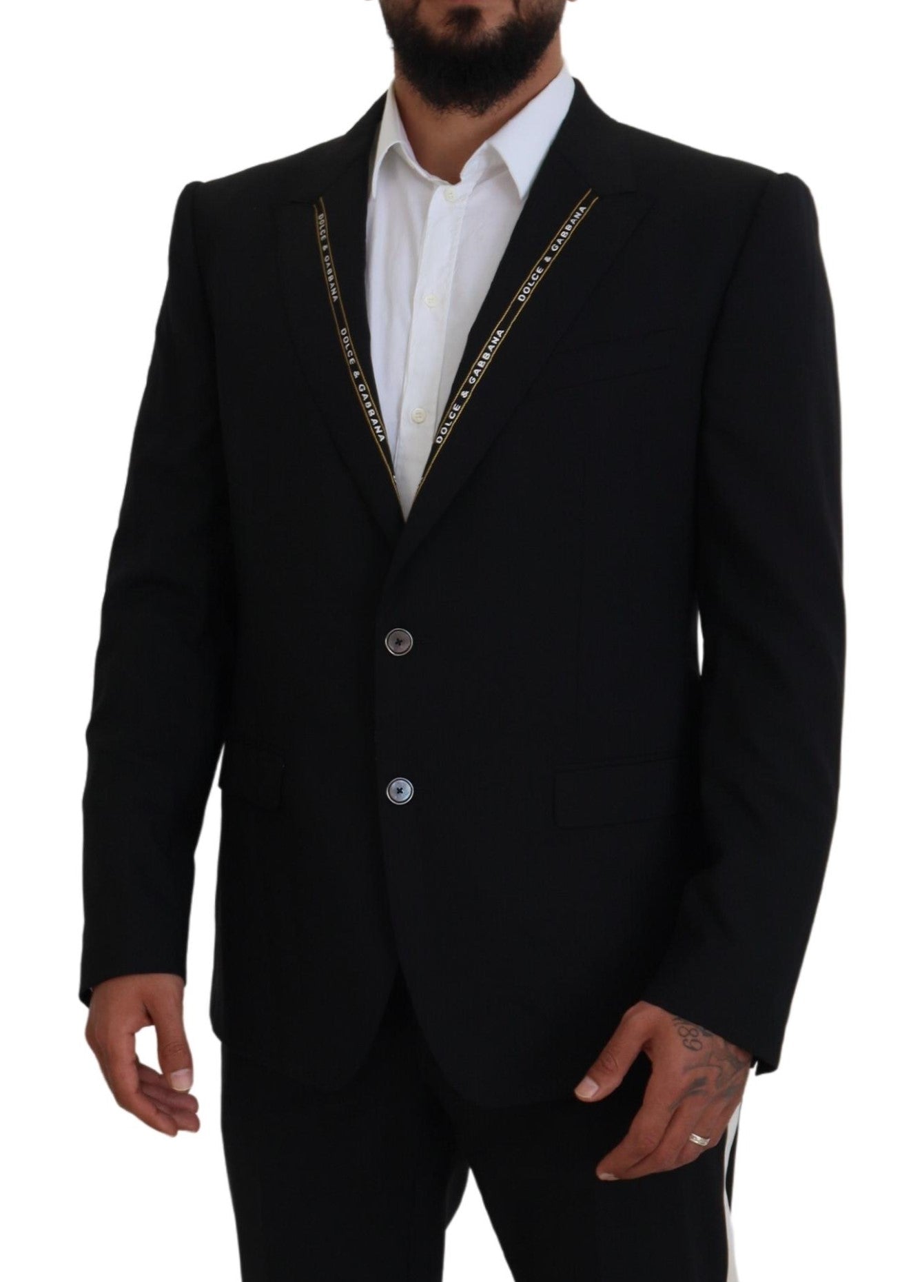 Blazer negro de botonadura sencilla estilo siciliano