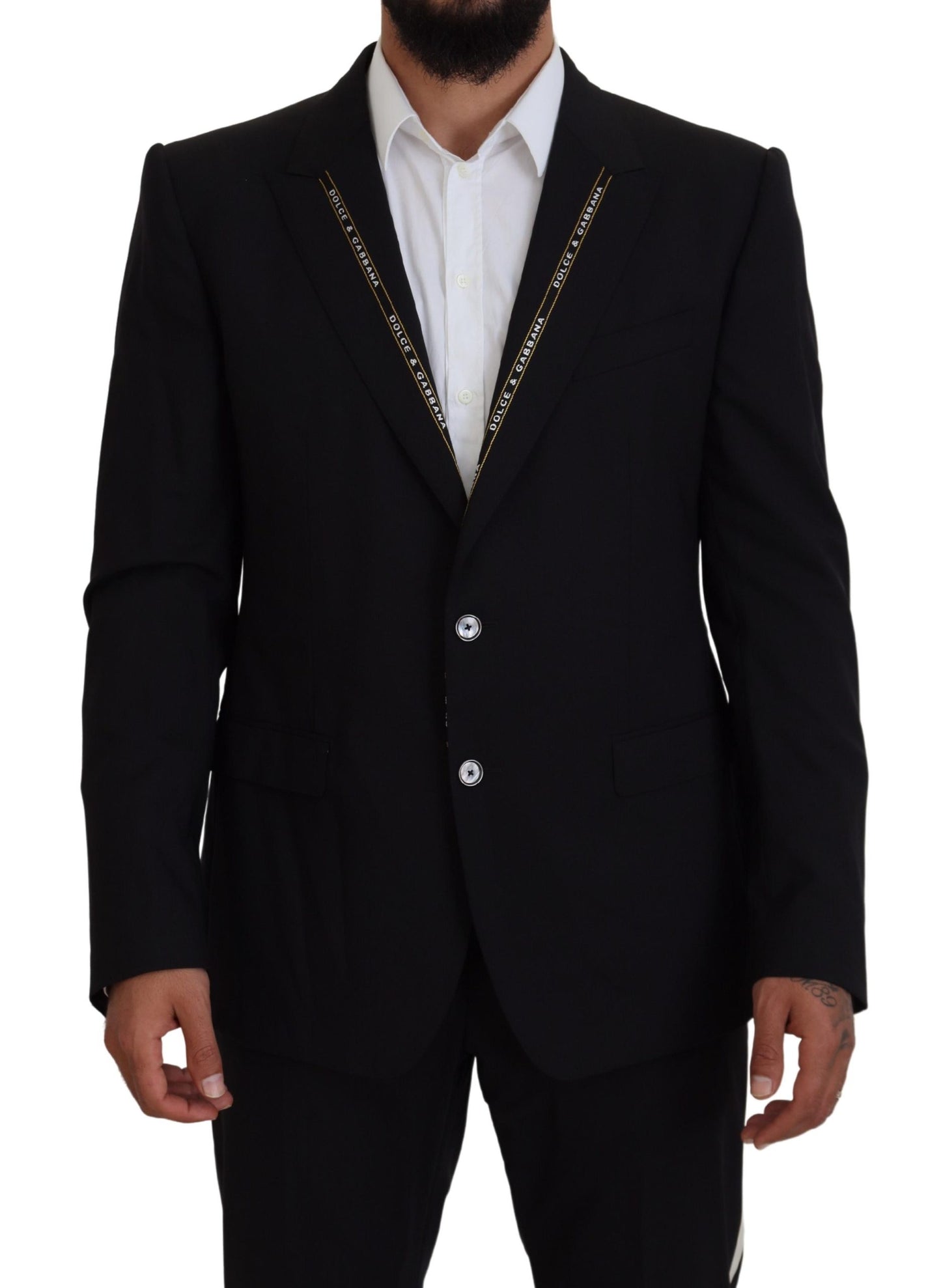 Blazer negro de botonadura sencilla estilo siciliano