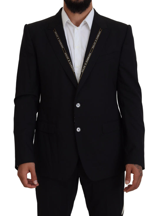Blazer negro de botonadura sencilla estilo siciliano