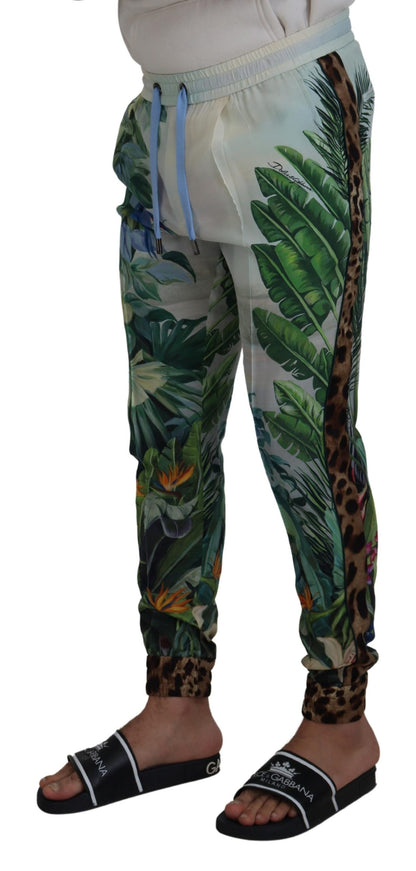 Pantalones de seda multicolor con efecto llamativo