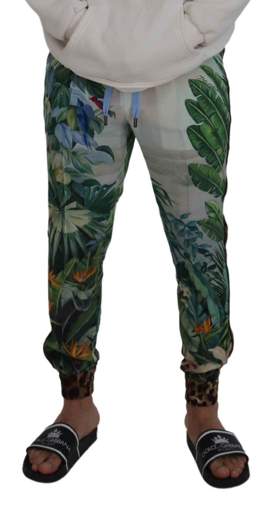 Pantalones de seda multicolor con efecto llamativo