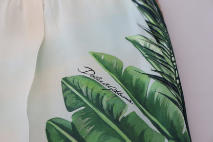 Pantalones de seda multicolor con efecto llamativo