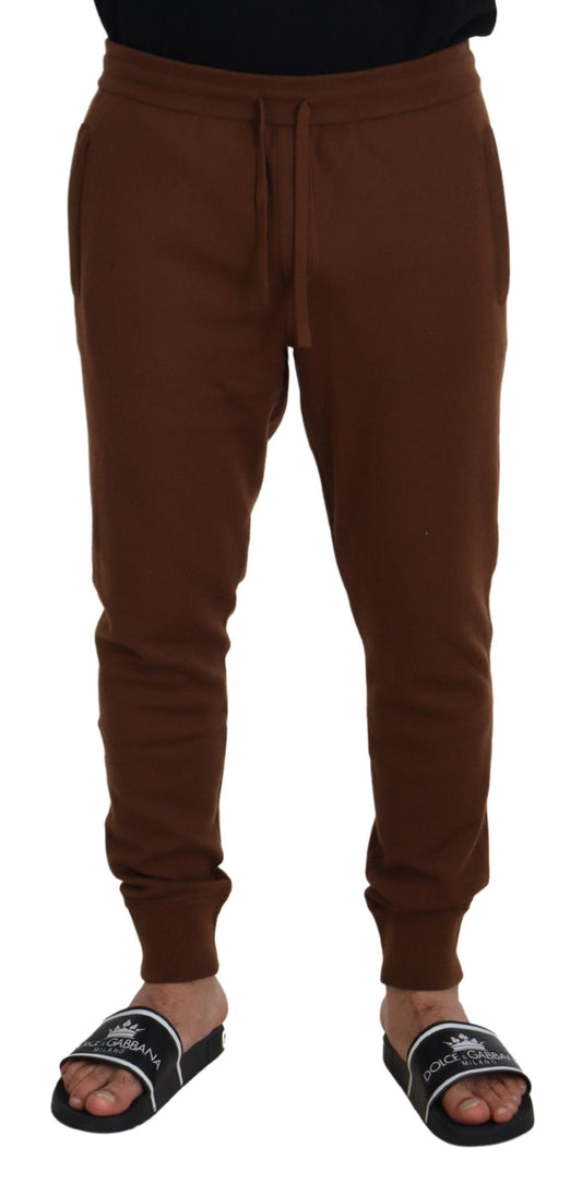 Elegantes pantalones deportivos de cachemira marrón