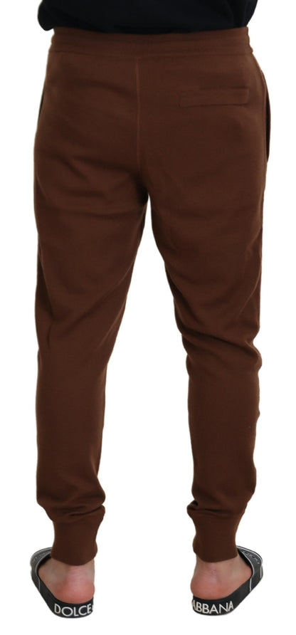 Elegantes pantalones deportivos de cachemira marrón