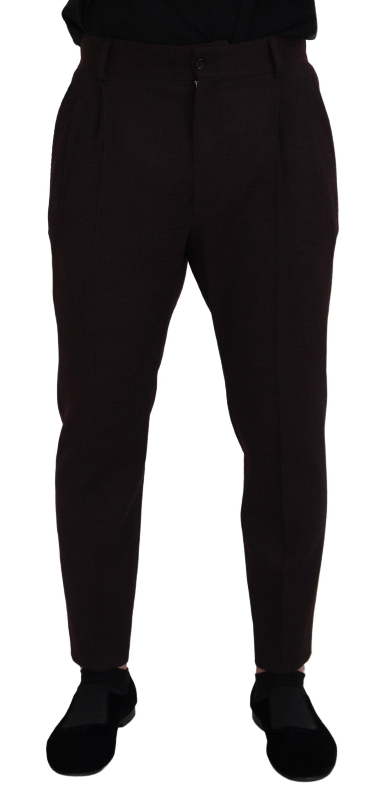 Pantalones elegantes de mezcla de algodón marrón