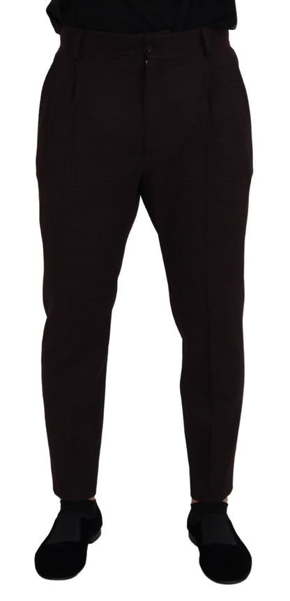 Pantalones elegantes de mezcla de algodón marrón