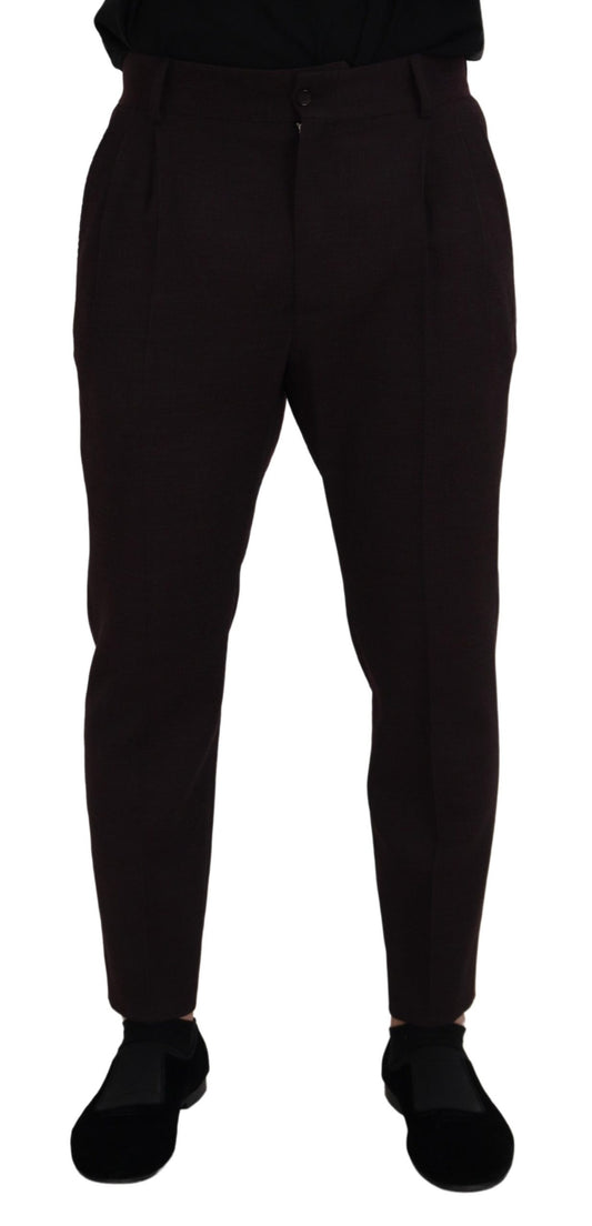 Pantalones elegantes de mezcla de algodón marrón