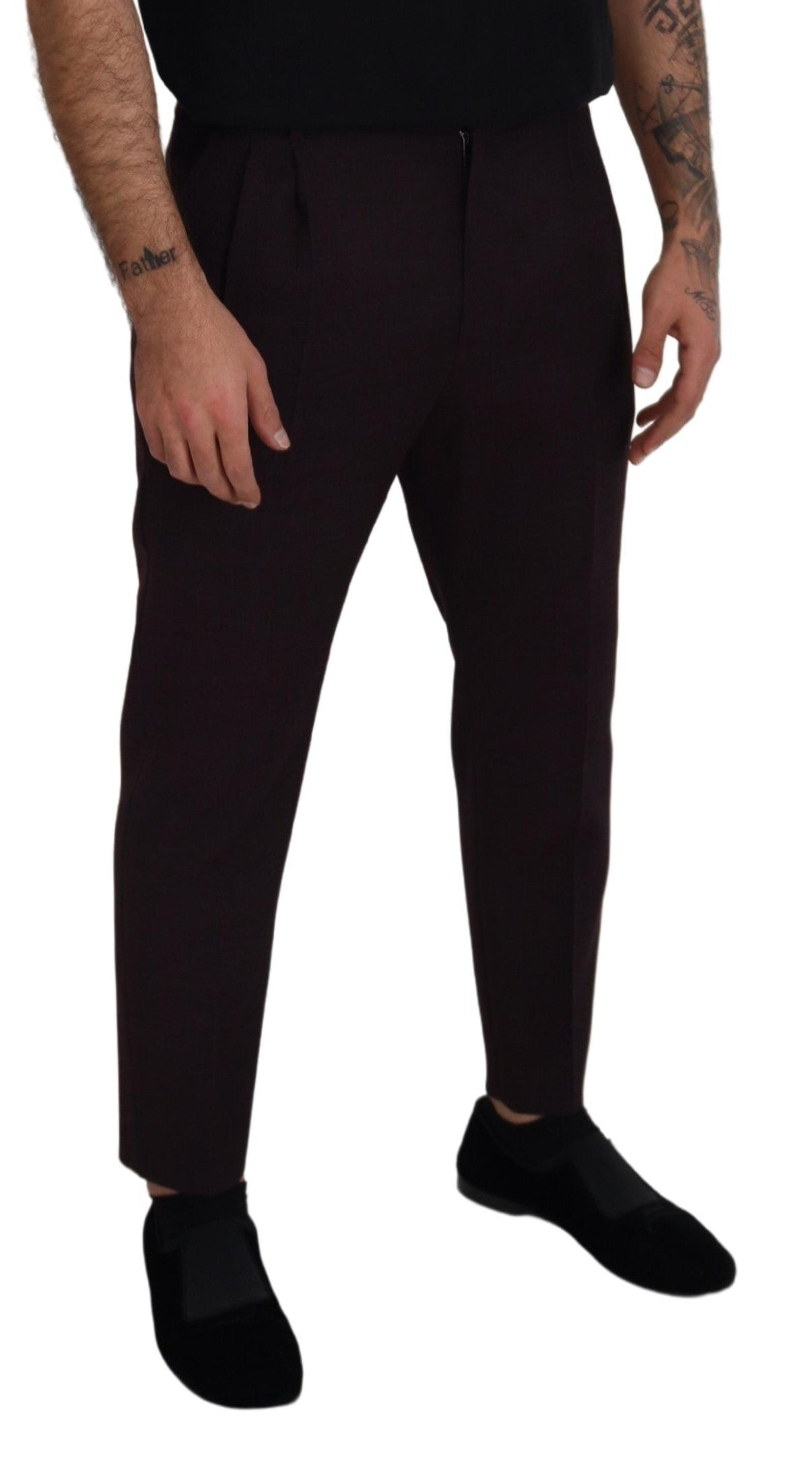 Pantalones elegantes de mezcla de algodón marrón